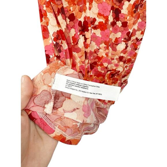 Eloquii High Neck Retro Style Colorful Floral Stretch Midi Dress Mod Womens 14 - Picture 4 of 9